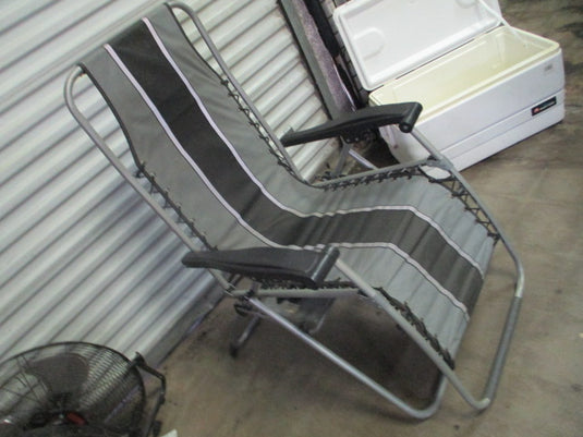 Used Folding Camping Lounge Chair with Pull Out Table