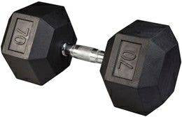 New Apollo Athletics 70 LB Rubber Dumbbell - 1 QTY
