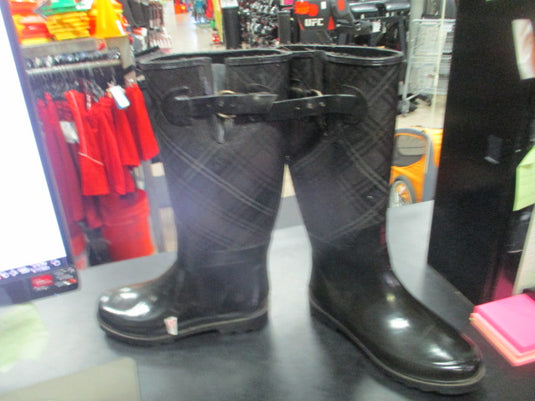 Used Banana Republic Womans Tall  Rain boots Plaid Size 6