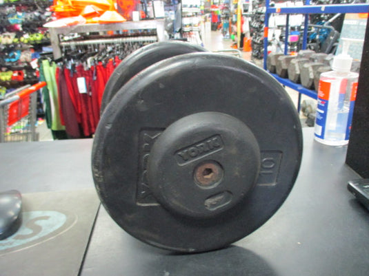 Used York 25 LB Rubber Dumbbell