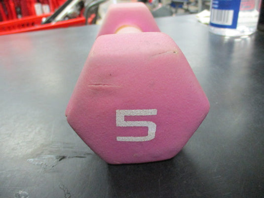 Used Cap 5 LB Rubber Hex Dumbbell