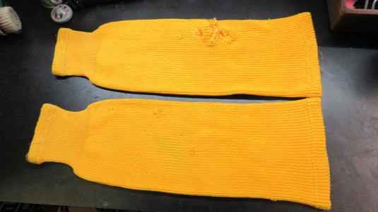 Used Bauer Team Yellow Hockey Socks Youth Size L/XL - holes