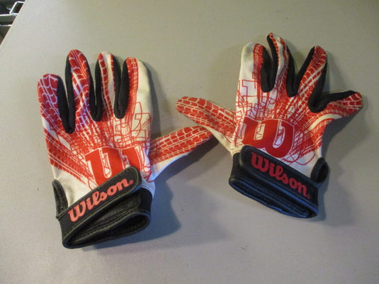 Used Wilson Football Receiver's Gloves Size Youth Large