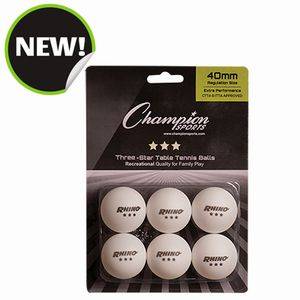 New Champion 3 Star Tournament Table Tennis Ball - 6 Pack
