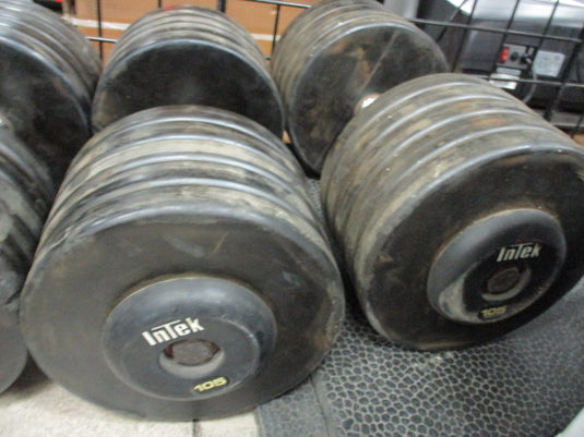 Used Intek 105 LB Rubber Dumbbell - PAIR