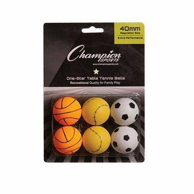 New Champion Sports 1 Star Sports Table Tennis Balls - 6 Qty