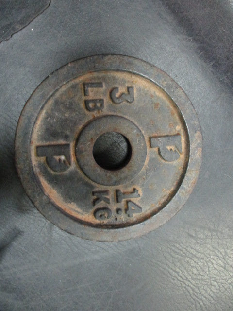 Used Cast Iron 3 LB Weight Plate