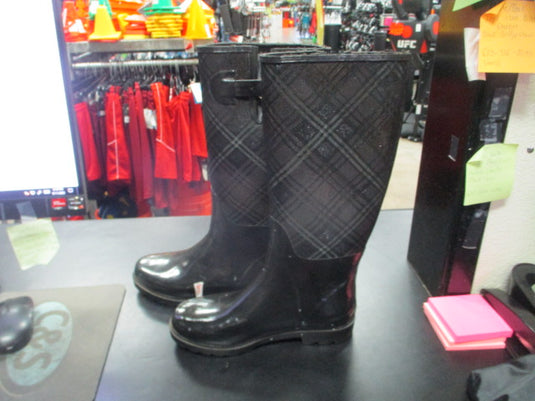 Used Banana Republic Womans Tall  Rain boots Plaid Size 6