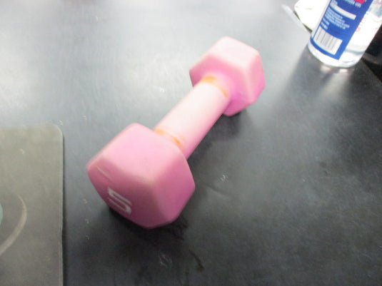 Used Cap 5 LB Rubber Hex Dumbbell