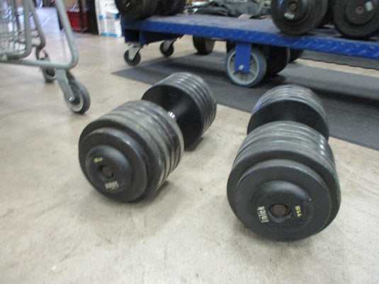 Used Intek 115 LB Rubber Dumbbell - PAIR