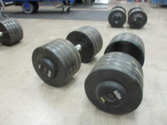 Used Intek 105 LB Rubber Dumbbell - PAIR