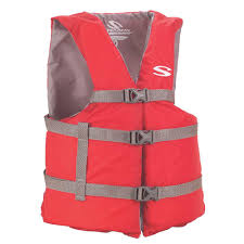New Stearns Adult Universal Boating PFD Life Jacket - Red