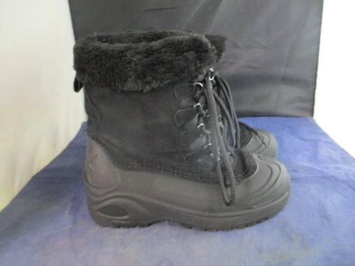 Used Fur Lined Black SNow Boots Womens Size 6