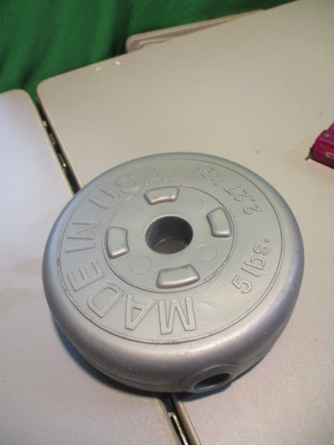 Used Standard  Plastic Weight Plate 5 lbs 2.27 Kg.