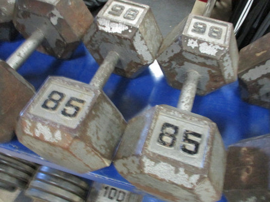 Used 85 Lb Cast Iron Dumbbell - Pair