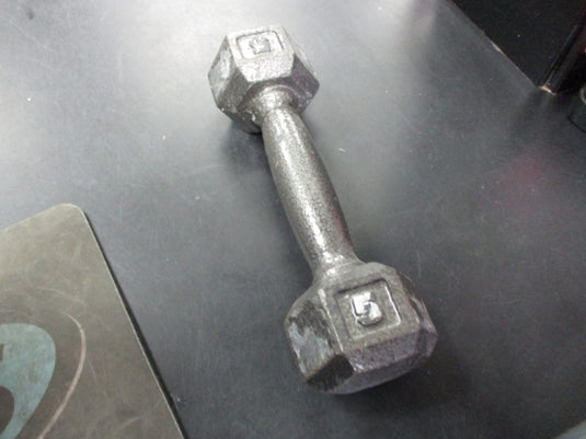 Used Cast Iron 5 LB Dumbbell
