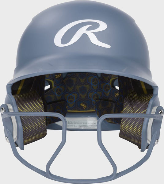 New Rawlings Mach Hi-Viz Carolina Blue Softball Helmet - Size Junior