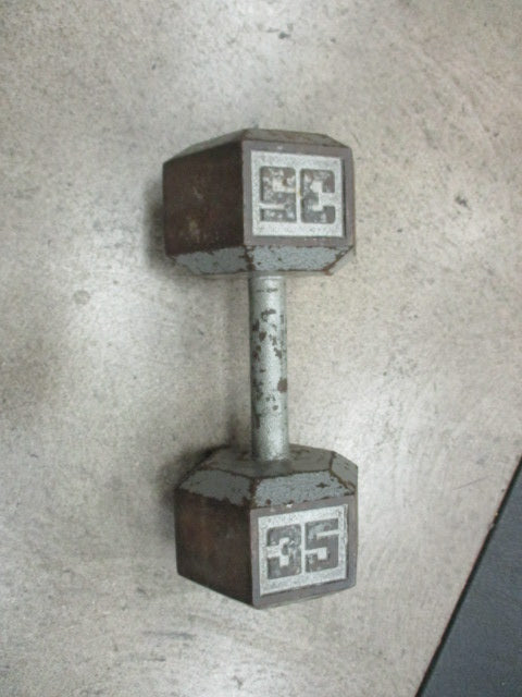 Used 35 LB Cast Iron Dumbbell