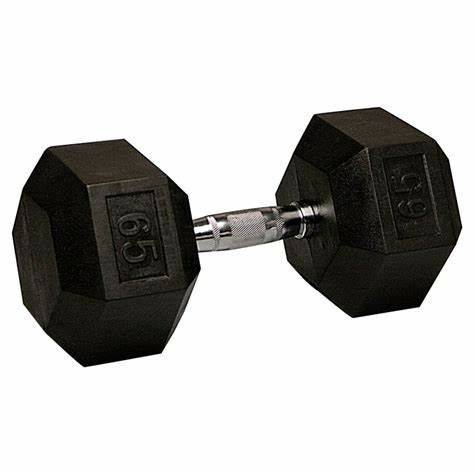New Apollo 65lb Rubber Dumbbell
