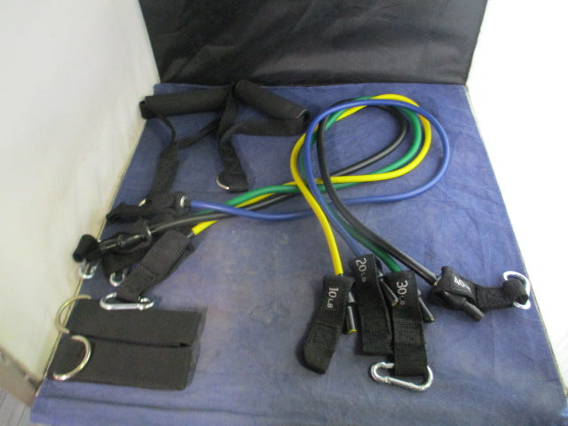 Load image into Gallery viewer, Used Resistance Band 8 Piece Set - 10,20,30,40 lb w/ Handles
