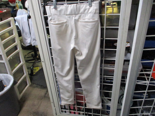 Used Nike Open Bottom Baseball Pants White w/ Royal Striping Size Youth Medium