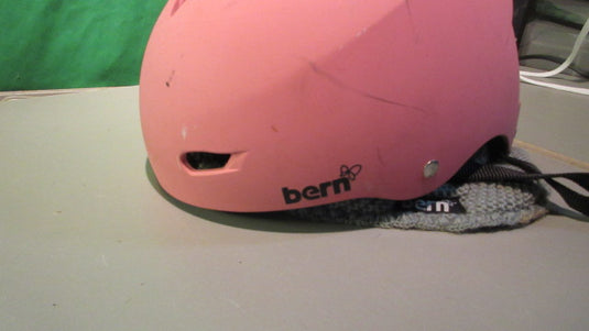 Used Bern Hardhat Pink Snow Helmet  Knit Liner - Size Large