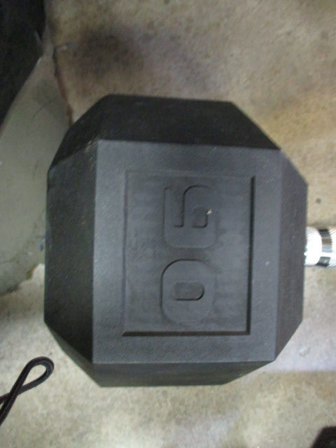 Used 90 LB Rubber Hex Dumbbell
