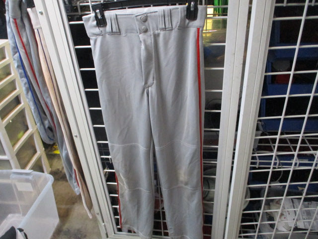 Load image into Gallery viewer, Used Champro Grey Open Bottom Baseball Pants w/ Red Piping Size Youth Large
