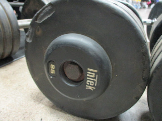 Used Intek 85 Lb Rubber Dumbbell - Pair