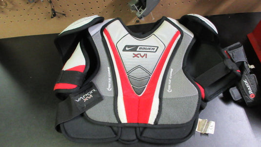 Used Bauer XV1 Senior Hockey Shoulder Pads Size Medium -  White/Red