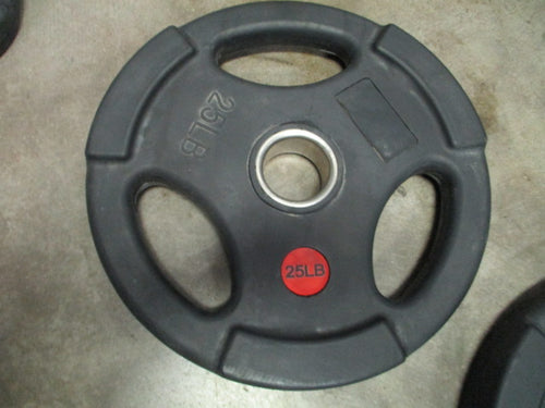 Used 25lb Rubber Coated Olympic Weight Plate