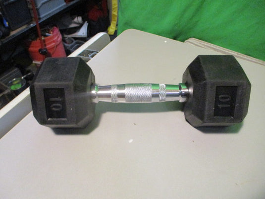 Used 10LB Rubber Hex Dumbbell