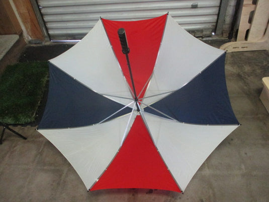 Used Red, White, Blue Golf Umbrella w/ Fiberglass Shaft