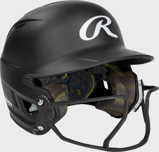 New Rawlings Mach Hi-Viz Black Softball Helmet - Size Junior