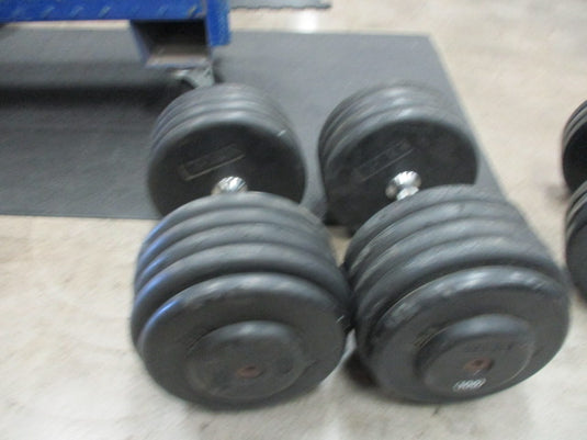 Used York 100 LB Rubber Dumbbell - PAIR