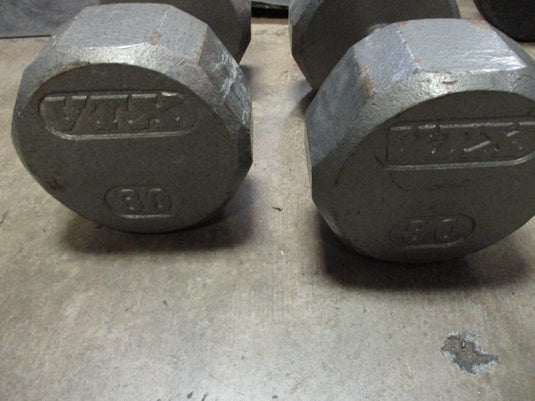 Used VTX 80LB Cast Iron Dumbbell - Pair