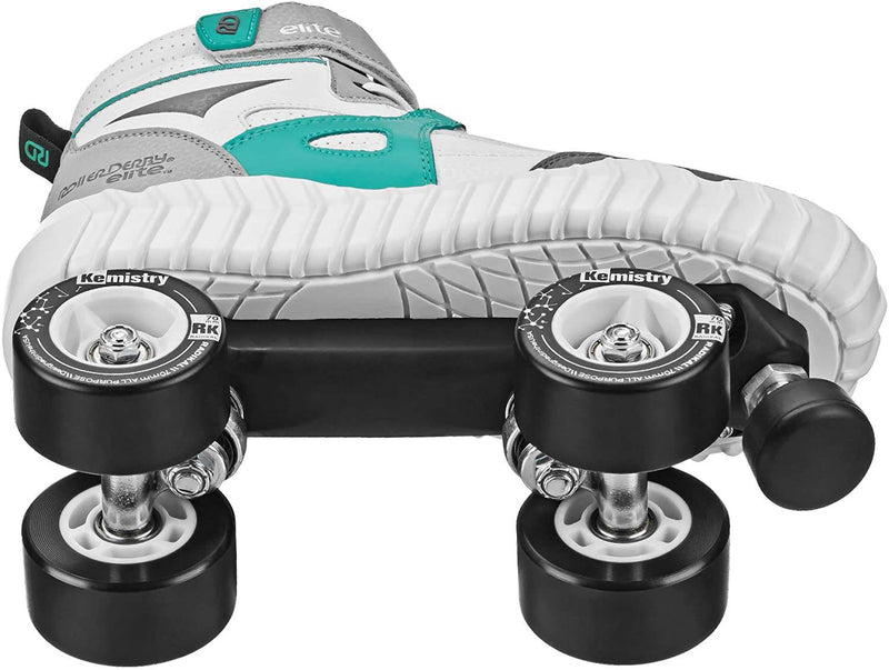 Load image into Gallery viewer, New Roller Derby Glidr Quad Roller Skates Size 8 Wht/Teal
