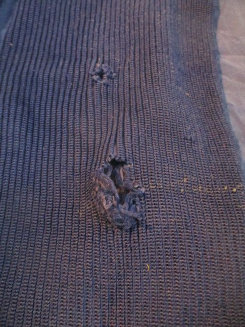 Used Athletic Knit Hockey Socks Adult Size Large - holes