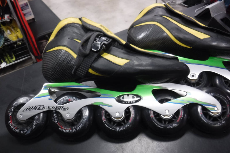 Load image into Gallery viewer, Used Bont Speed Size 38 5 Wheel Racing In Line Skates
