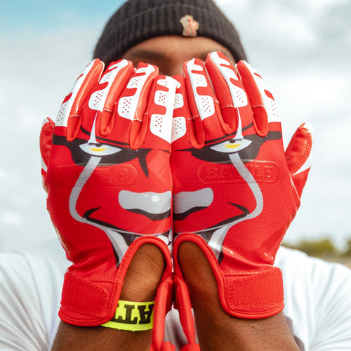 clowns fantasy football helmets New Battle Clown Cloaked Football Receiver Gloves Youth Size XL – cssportinggoods