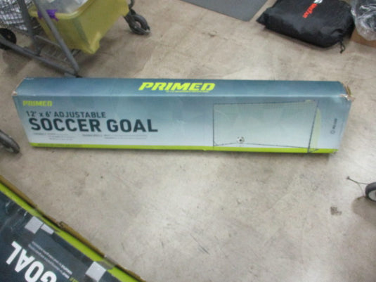 Primed 12' x 6' Adjustable Soccer Net / Adjusts in 2 Sizes : 12' x 6' and 8' x 6