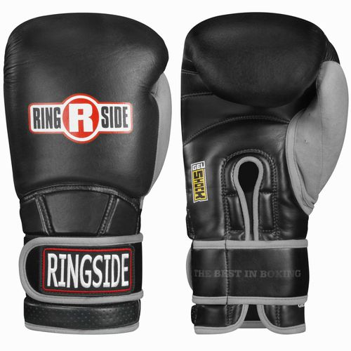 Load image into Gallery viewer, New Ringside Gel Shock Safety Sparring Boxing Gloves Black/Grey 16oz
