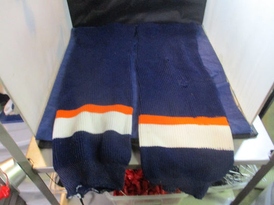 Used Athletic Knit Hockey Socks Adult Size Large - holes