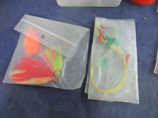 Used Assorted Fly Fishing Making Kit - hooks,worms, yarn, flys, beads