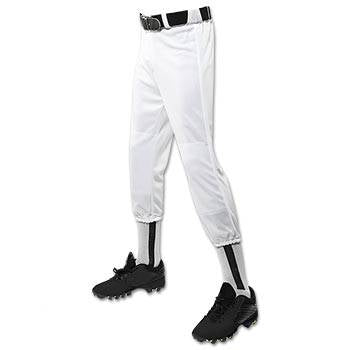 New Champro White Performance Pull-Up Baseball Pant Belted Size Youth Small