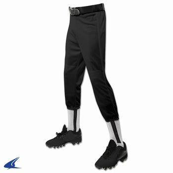 New Champro Baseball Pull-Up Pants W/Belt Loops Size Small Youth - Black