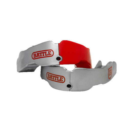 New Battle Football Mouthguard Youth Age 9 & Under- Red/Silver