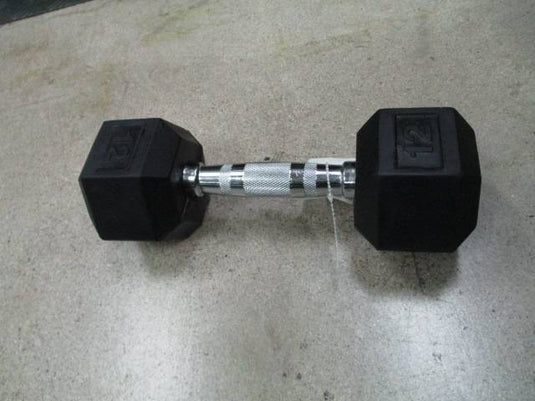 New Rising Sports 12lb Rubber Dumbbell