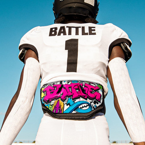 New Battle "Graffiti" Chrome Football Back Plate - Youth