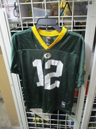 Used NFL Green Bay Packers Aaron Rodgers 12 Football Jersey Youth Size Large